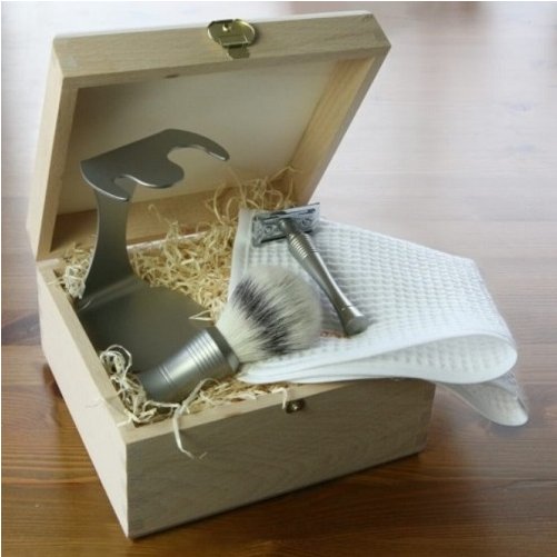 Coffret de rasage Tradition acier inox sabl Halmont