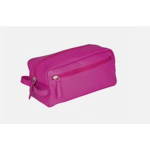 Trousse de toilette cuir rose Erbe Solingen